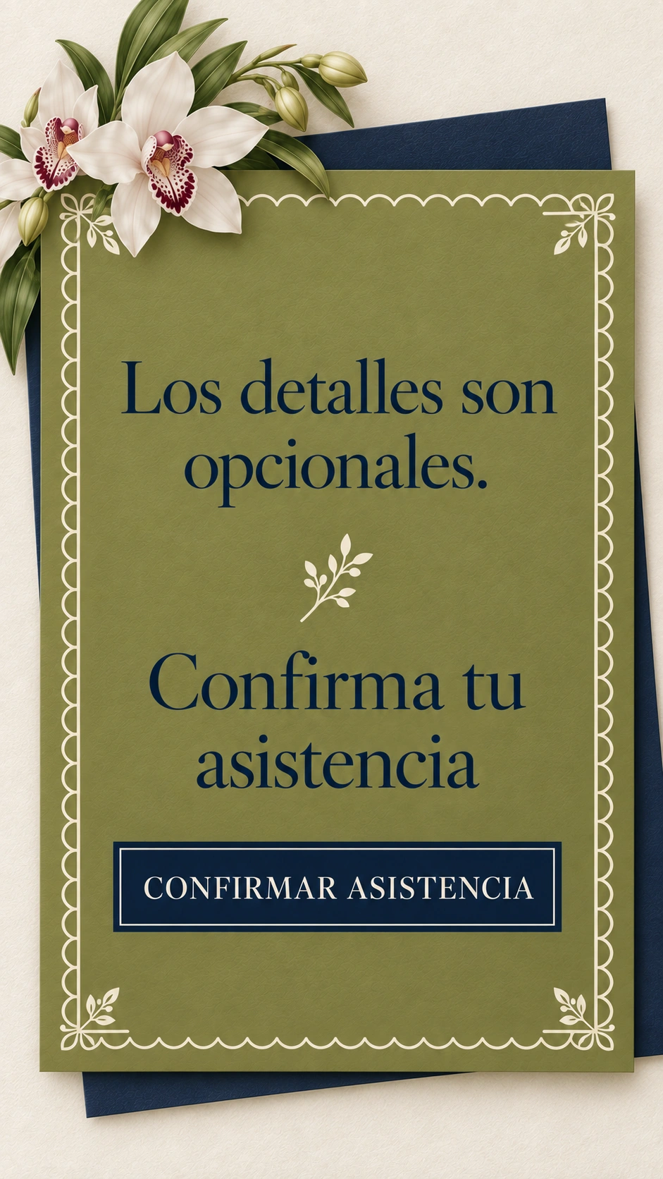 Los detalles son opcionales. Confirma tu asistencia.
